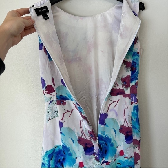 St. John Sleeveless Watercolor Floral Midi floral Dress size 6 - Picture 8 of 13